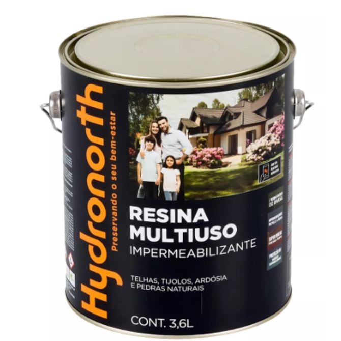 Resina Multiuso Base Solvente Cor Incolor Brilhante 3,6L Hydronorth