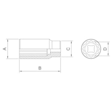 SOQUETE ESTRIADO LONGO EM AÇO CROMO VANÁDIO 13MM ENCAIXE 1/2'' PRO TRAMONTINA