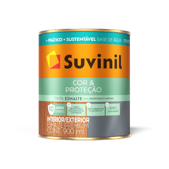 Tinta Esamlte Cor & Proteção Base Água Branco Acetinado 0,9L Suvinil