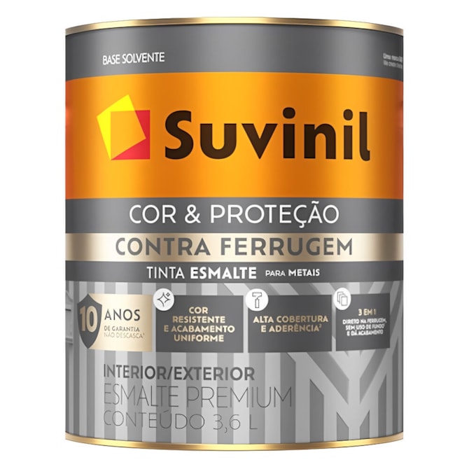 Tinta Esmalte Contra Ferrugem Azul Del Rey 3,6L Suvinil