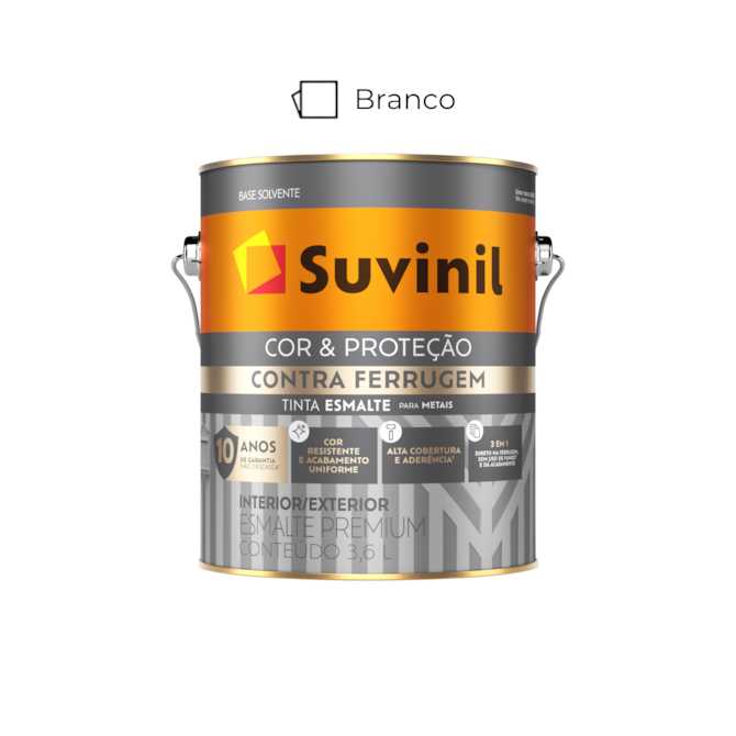 Tinta Esmalte Contra Ferrugem Branco 3,6L Suvinil