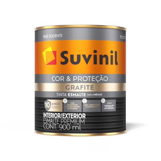 Tinta Esmalte Cor & Proteção Grafite Claro Fosco 0,9L Suvinil