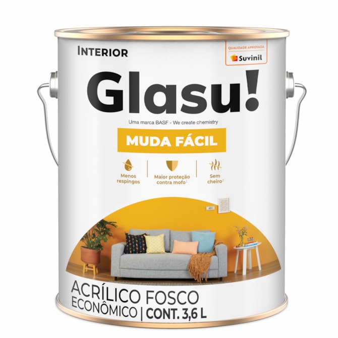 TINTA MUDA FÁCIL BRANCO NEVE 3,6L GLASU