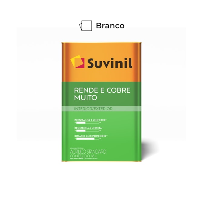 Tinta Rende & Cobre Muito Branco Neve 18L Suvinil 