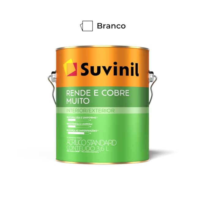 Tinta Rende & Cobre Muito Branco Neve 3,6L Suvinil