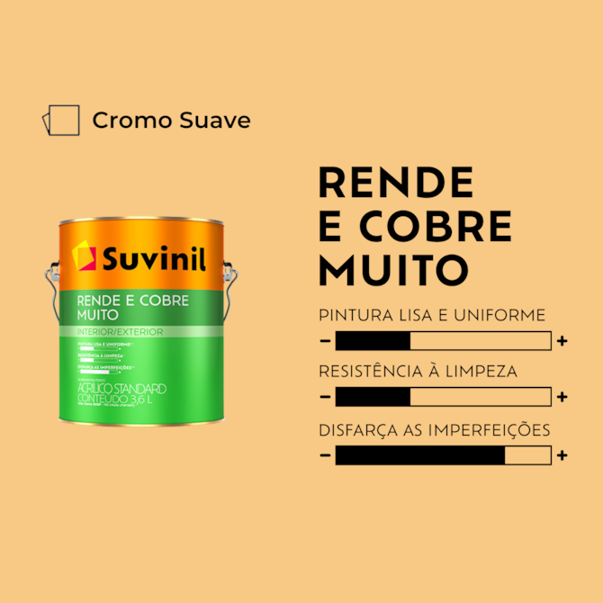 Tinta Rende & Cobre Muito Cromo Suave 3,6L Suvinil