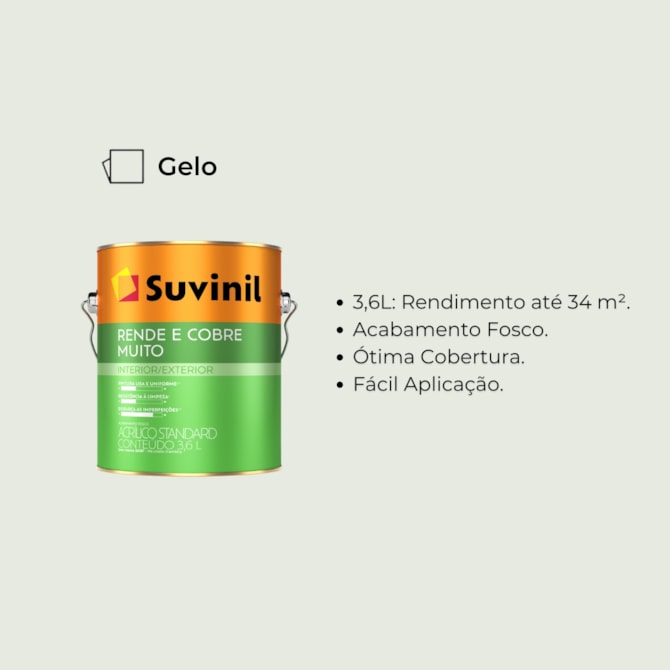 Tinta Rende & Cobre Muito Gelo 3,6L Suvinil