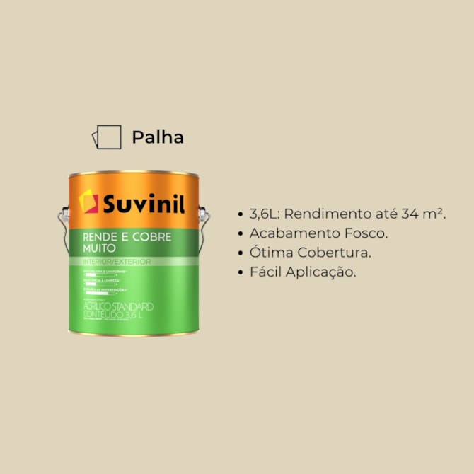 Tinta Rende & Cobre Muito Palha 3,6L Suvinil