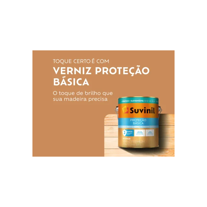 Verniz Proteção Básica B. Água Transp Brilh 3,6L Suvinil