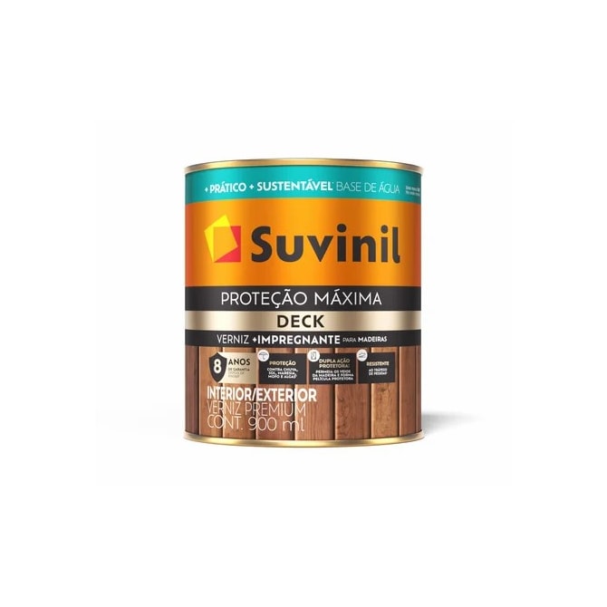 Verniz Proteção Máxima Deck Base Água Natural Acetinado 3,6L Suvinil