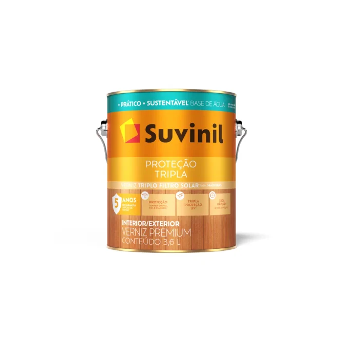 Verniz Proteção Tripla B. Água Natural Brilh 3,6L Suvinil