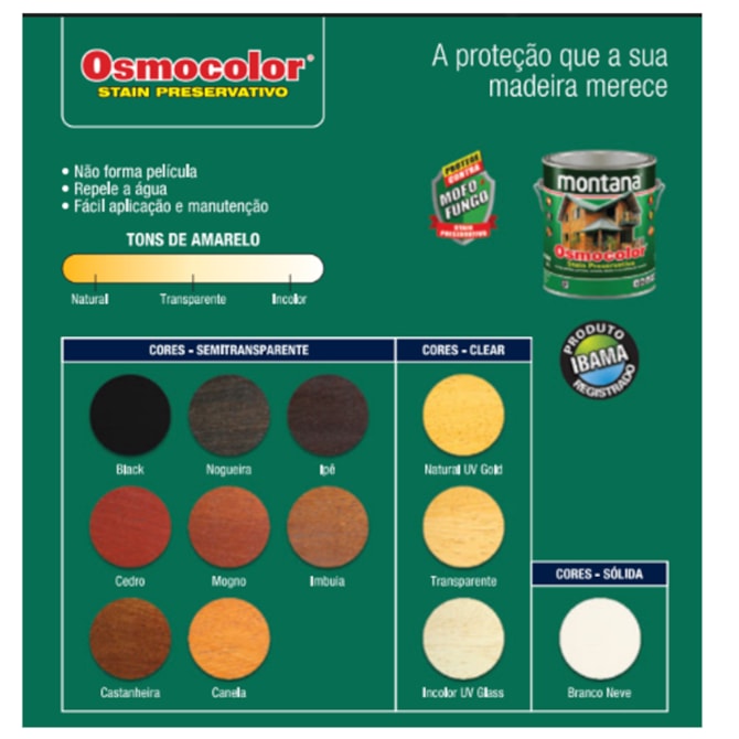 VERNIZ STAIN OSMOCOLOR UV GOLD NATURAL 3,6L MONTANA